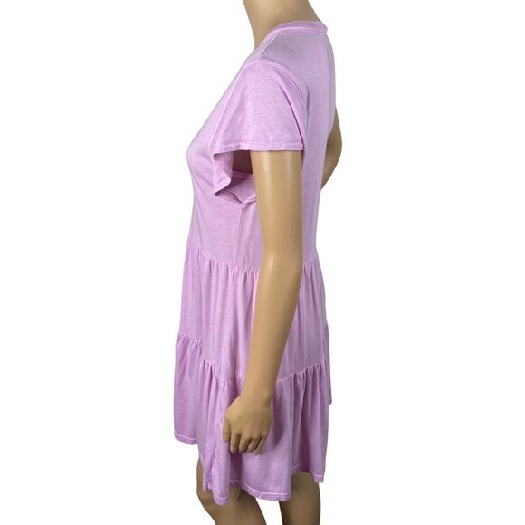 MONROW Pastel Purple Babydoll Tiered Flutter Sleeve Dress SZ XS - Picture 8 of 12